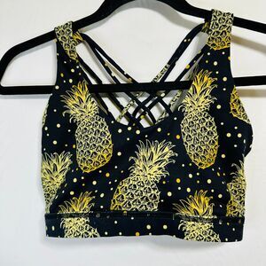 Constantly Varied Gear Sports Bra Cage Back Pineapple Design Size XS